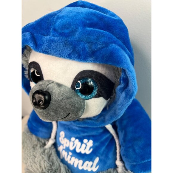 Toy Factory Sloth Spirit Animal 21" Gray Plush Blue Hoodie Stuffed Animal 2022 - Picture 4 of 16